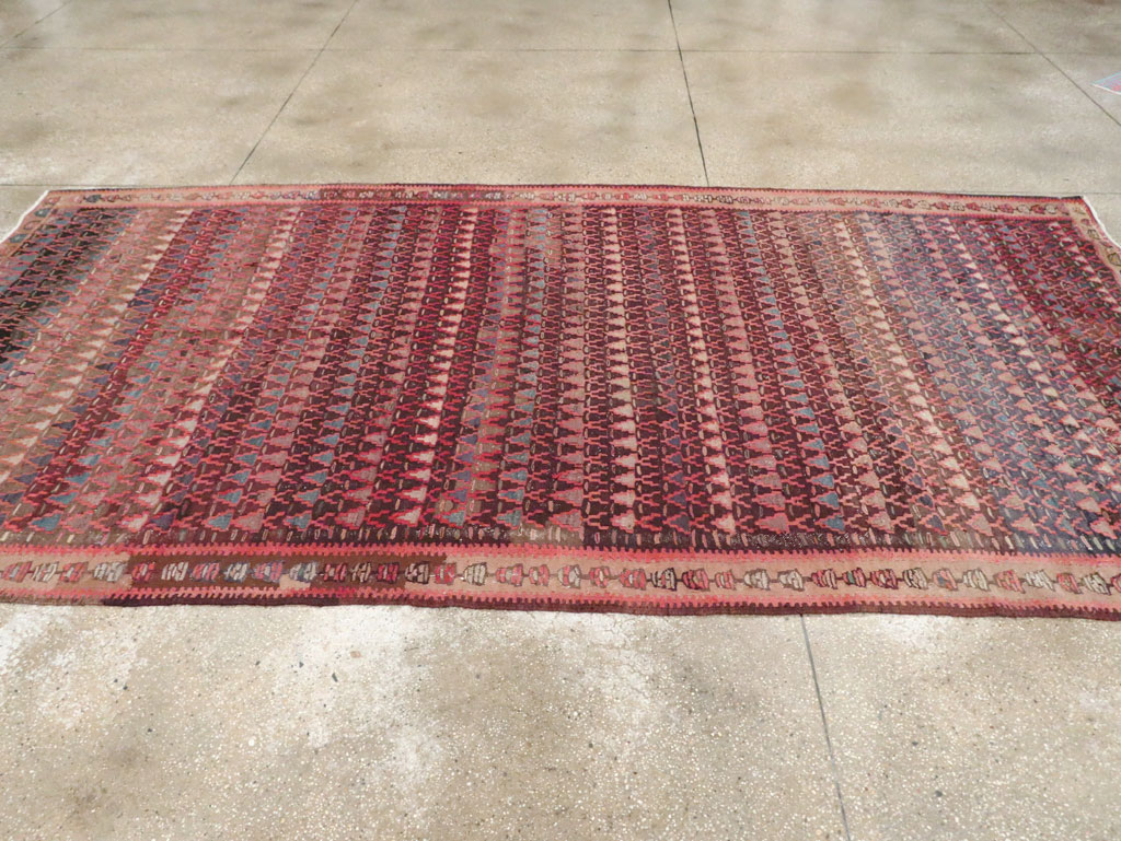 Vintage Persian Flatweave Kilim Gallery Rug, No.29087 - Gss