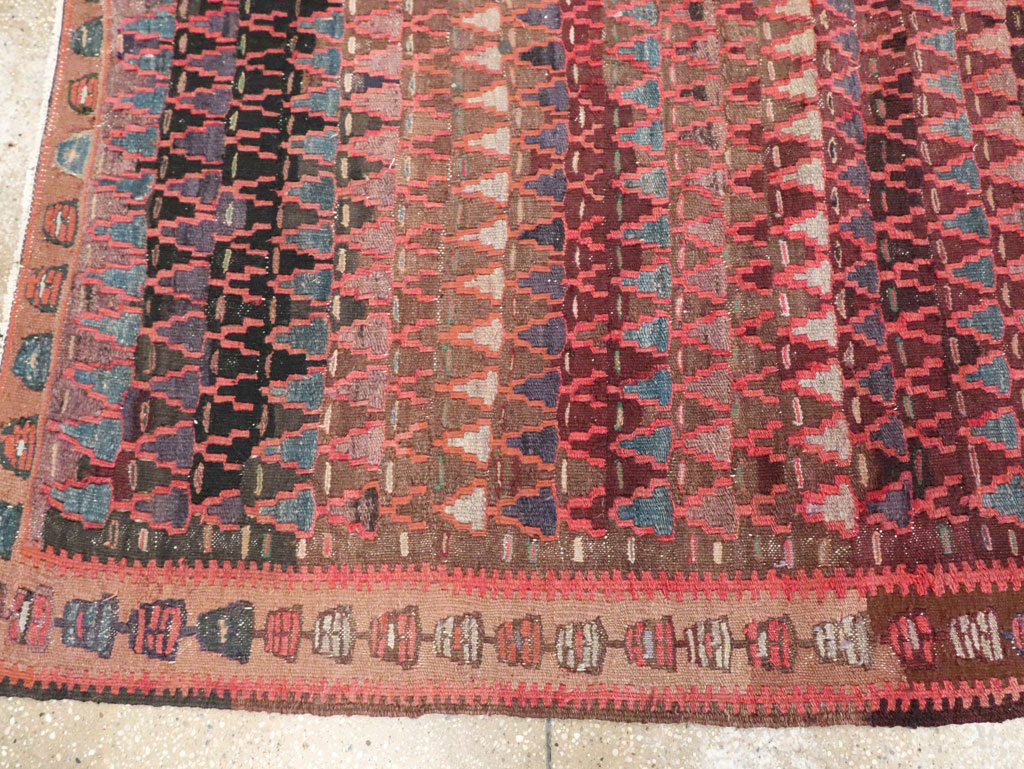 Vintage Persian Flatweave Kilim Gallery Rug, No.29087 - Gss
