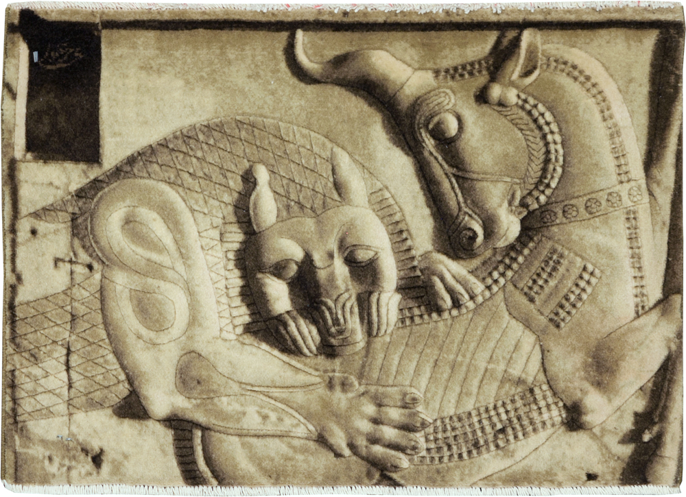 Vintage Persian Tabriz Pictorial Rug, No.29089 - Gss