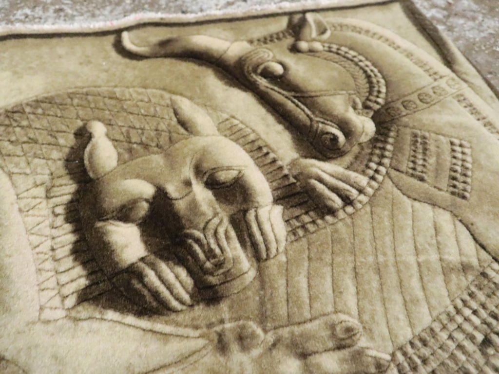 Vintage Persian Tabriz Pictorial Rug, No.29089 - Gss