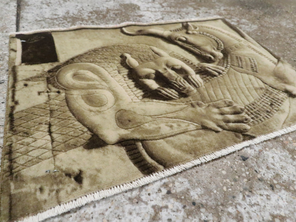 Vintage Persian Tabriz Pictorial Rug, No.29089 - Gss