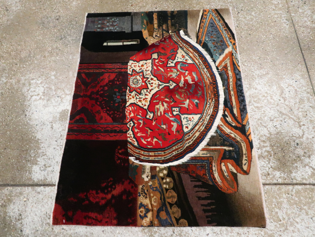 Vintage Persian Tabriz Pictorial Rug, No.29090 - Gss