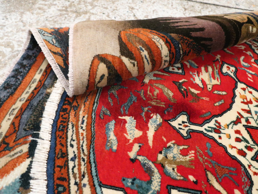 Vintage Persian Tabriz Pictorial Rug, No.29090 - Gss