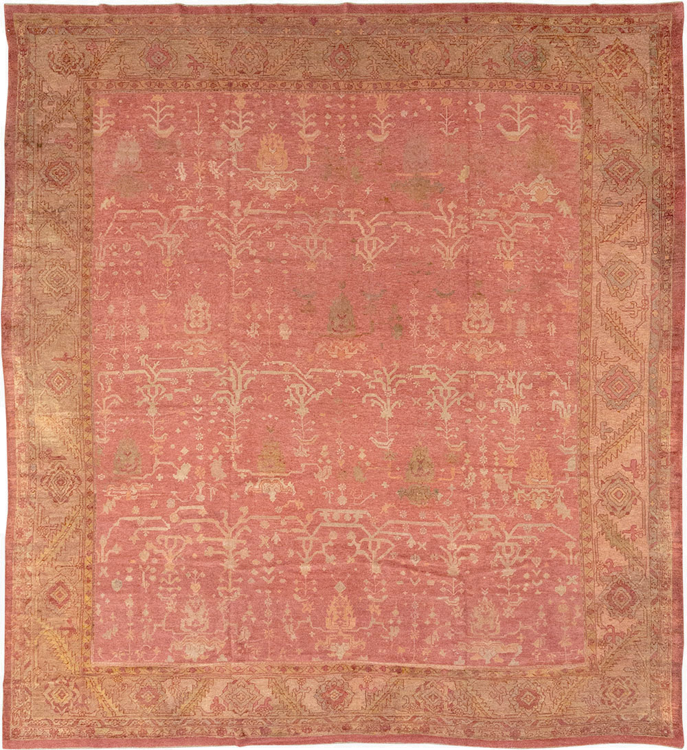 Antique Turkish Oushak Large Square Room Size Carpet, No.29099 - Gss