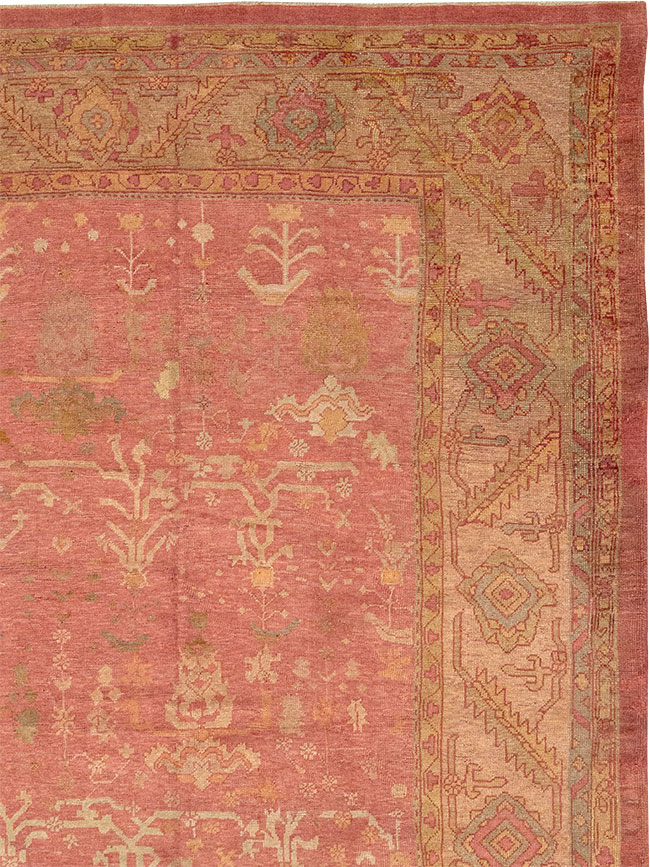 Antique Turkish Oushak Large Square Room Size Carpet, No.29099 - Gss