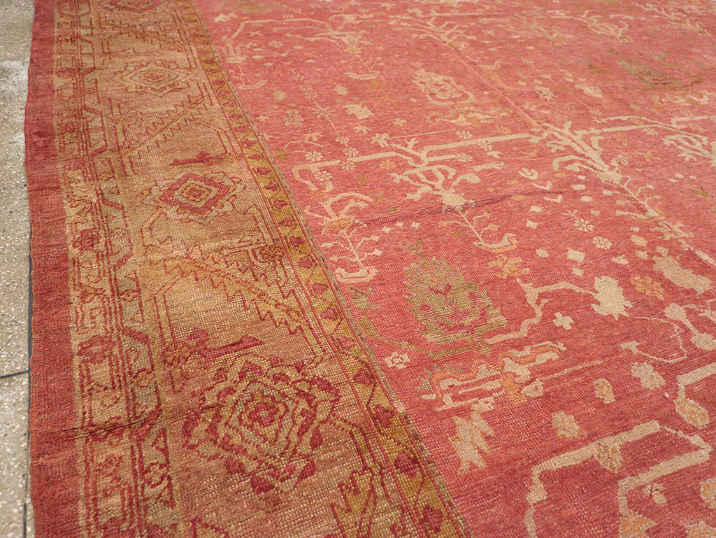 Antique Turkish Oushak Large Square Room Size Carpet, No.29099 - Gss