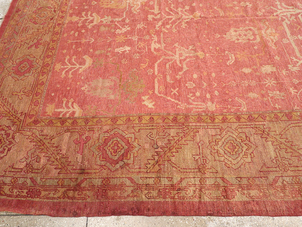 Antique Turkish Oushak Large Square Room Size Carpet, No.29099 - Gss