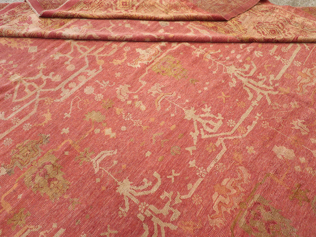 Antique Turkish Oushak Large Square Room Size Carpet, No.29099 - Gss