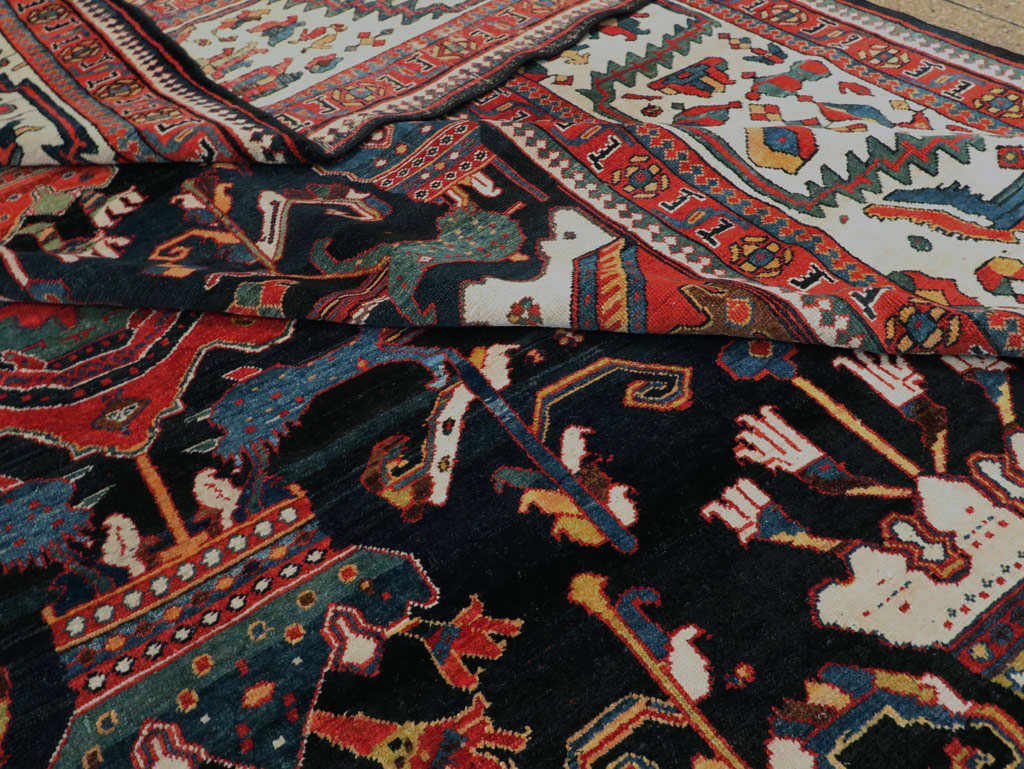 Antique Persian Bakhtiari Long Oversize Carpet, No.29101 - Gss