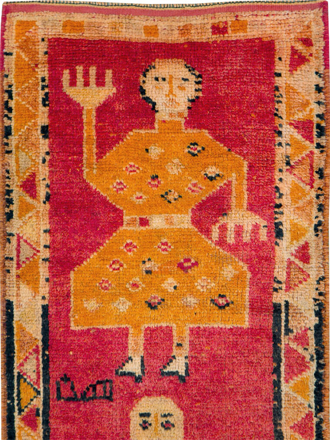 Vintage Turkish Anatolian Pictorial Runner, No.29102 - Gss