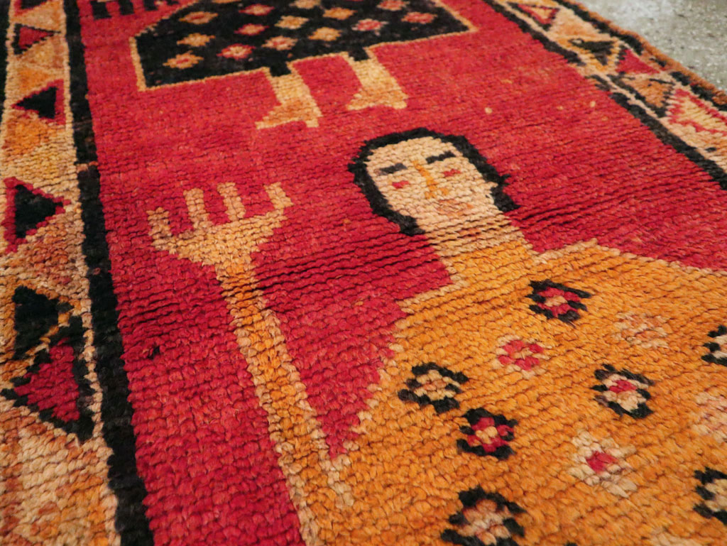 Vintage Turkish Anatolian Pictorial Runner, No.29102 - Gss