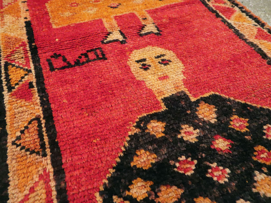 Vintage Turkish Anatolian Pictorial Runner, No.29102 - Gss