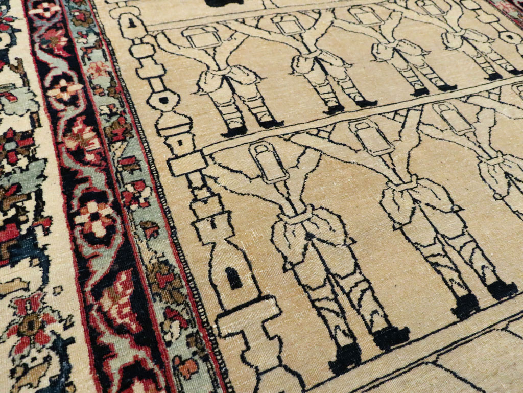 Antique Lavar Kerman Pictorial Rug, No.29105 - Gss