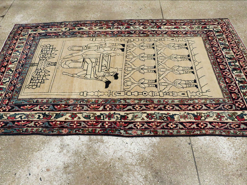 Antique Lavar Kerman Pictorial Rug, No.29105 - Gss
