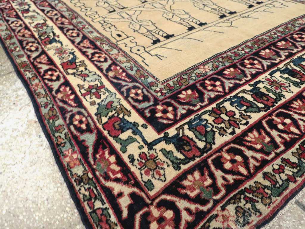 Antique Lavar Kerman Pictorial Rug, No.29105 - Gss