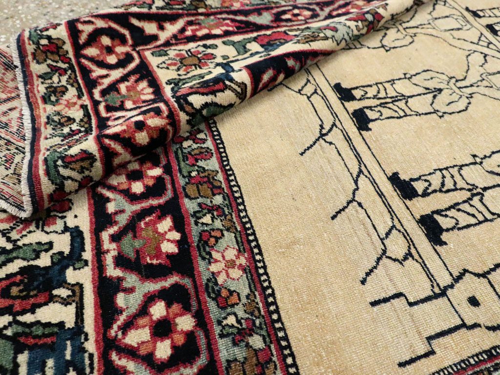 Antique Lavar Kerman Pictorial Rug, No.29105 - Gss