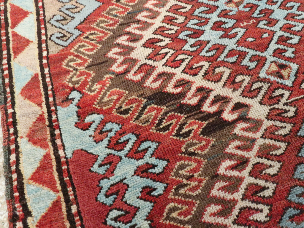 Antique Caucasian Kazak Throw Rug, No.29115 - Gss
