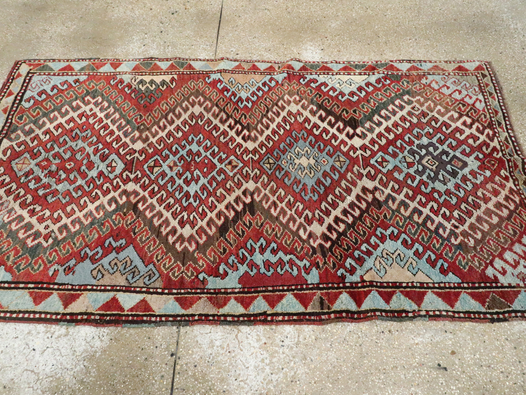 Antique Caucasian Kazak Throw Rug, No.29115 - Gss