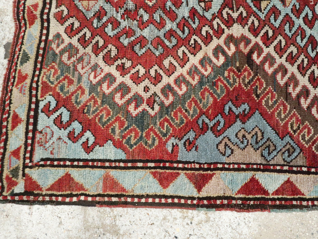 Antique Caucasian Kazak Throw Rug, No.29115 - Gss