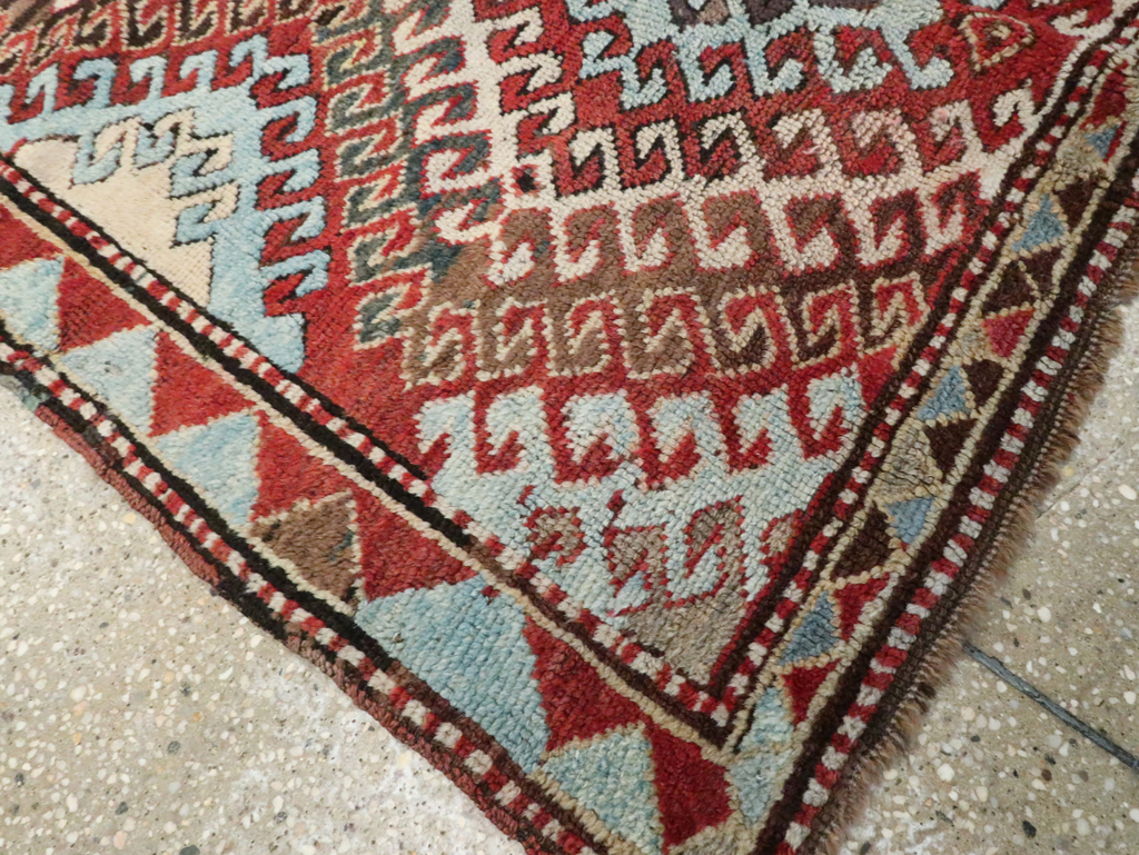 Antique Caucasian Kazak Throw Rug, No.29115 - Gss