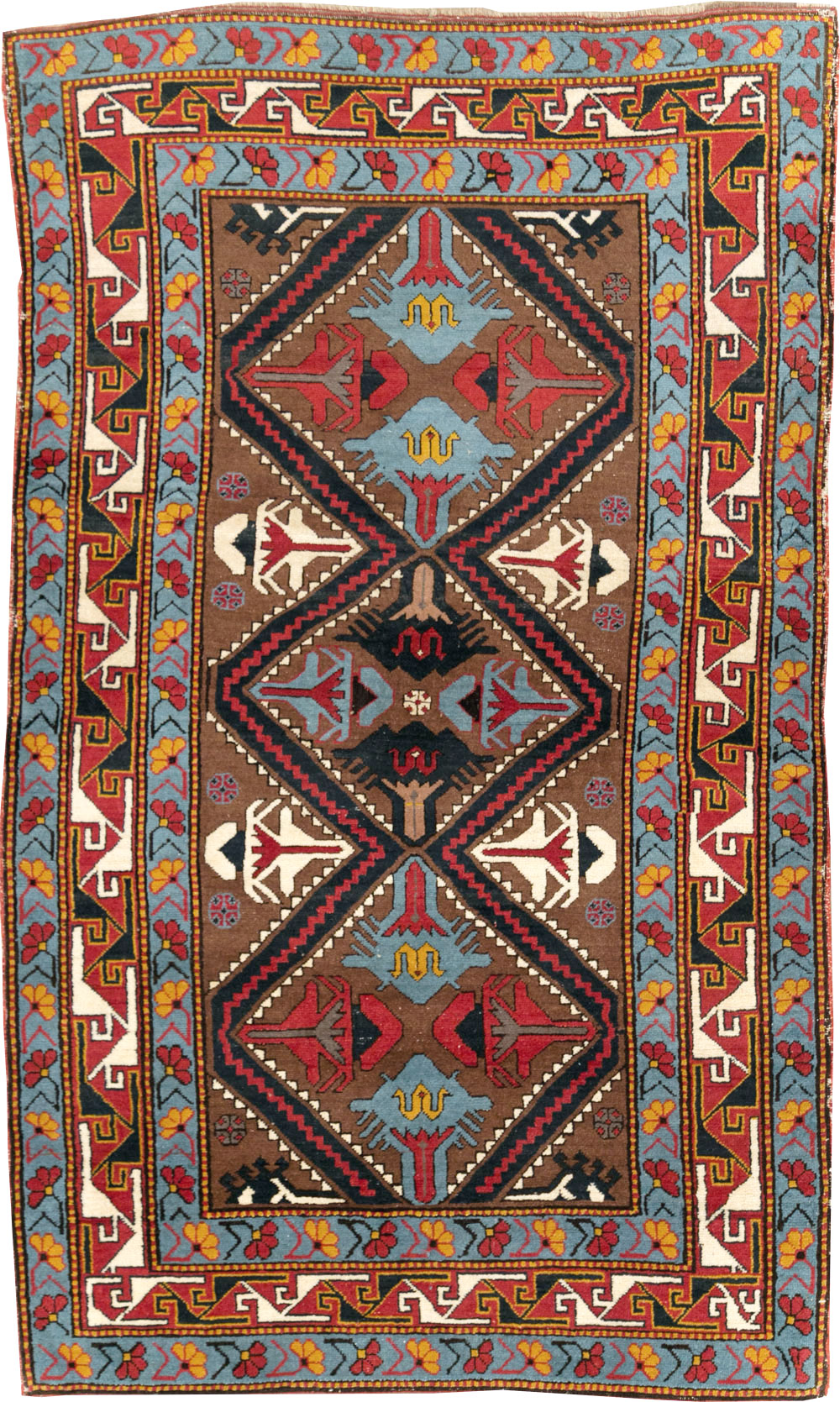 Antique Caucasian Throw Rug, No.29116 - Gss