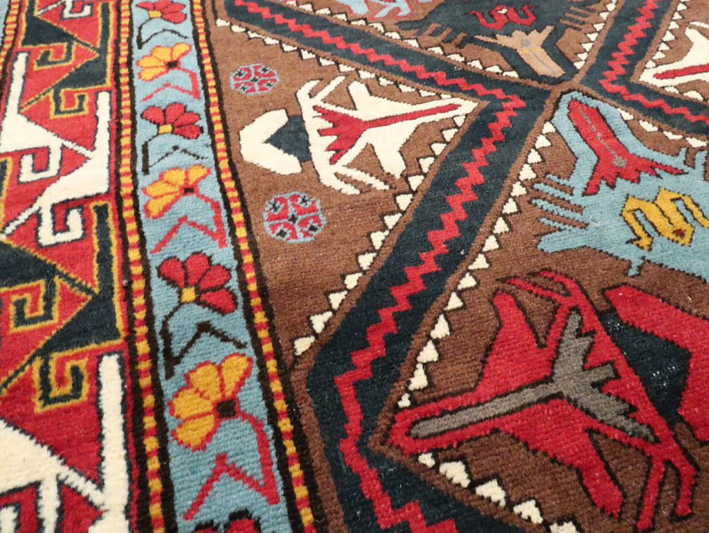 Antique Caucasian Throw Rug, No.29116 - Gss