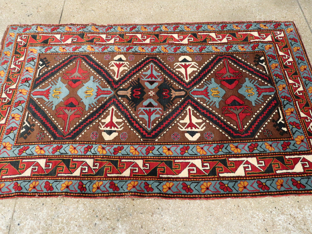 Antique Caucasian Throw Rug, No.29116 - Gss