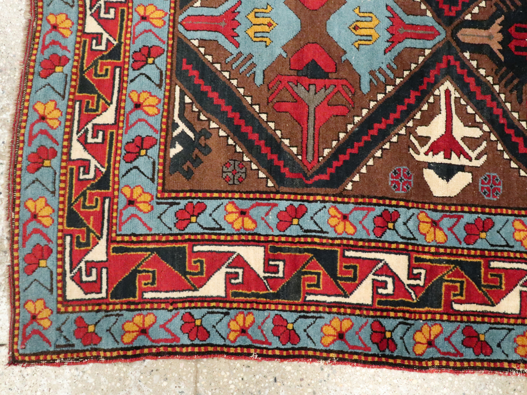 Antique Caucasian Throw Rug, No.29116 - Gss