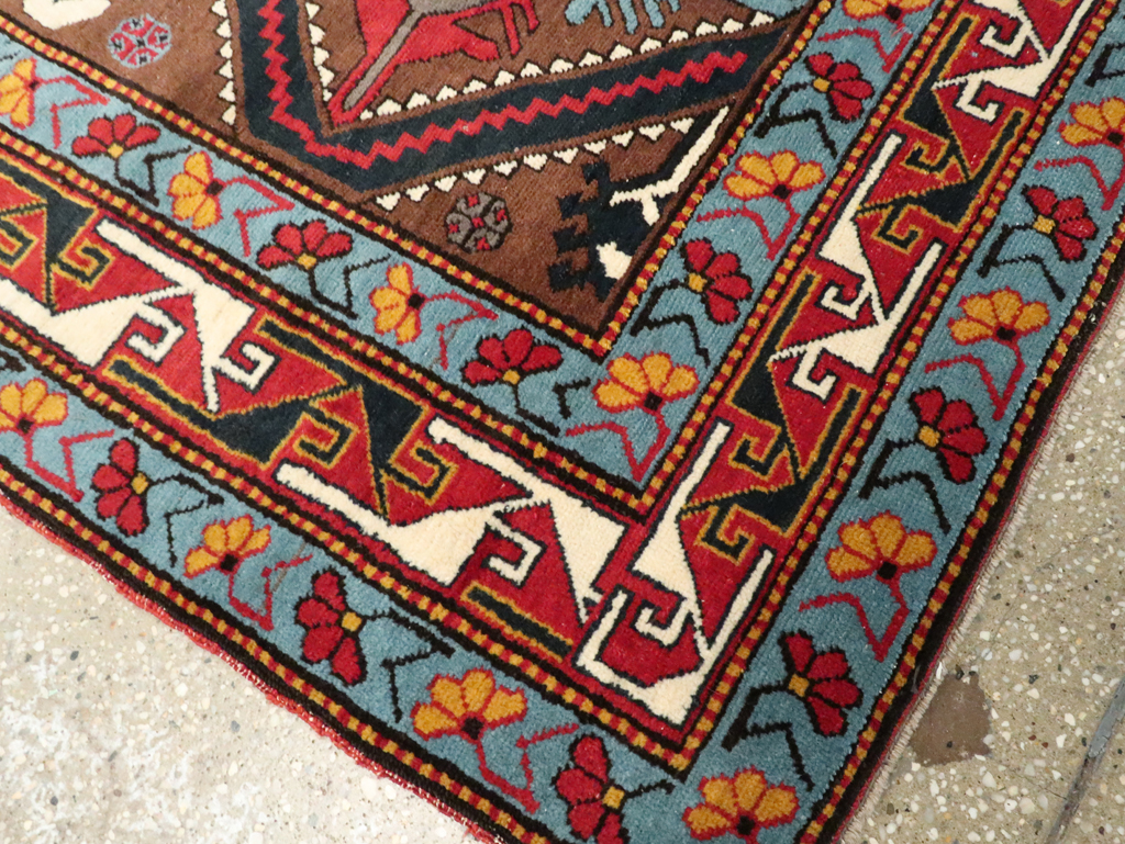 Antique Caucasian Throw Rug, No.29116 - Gss