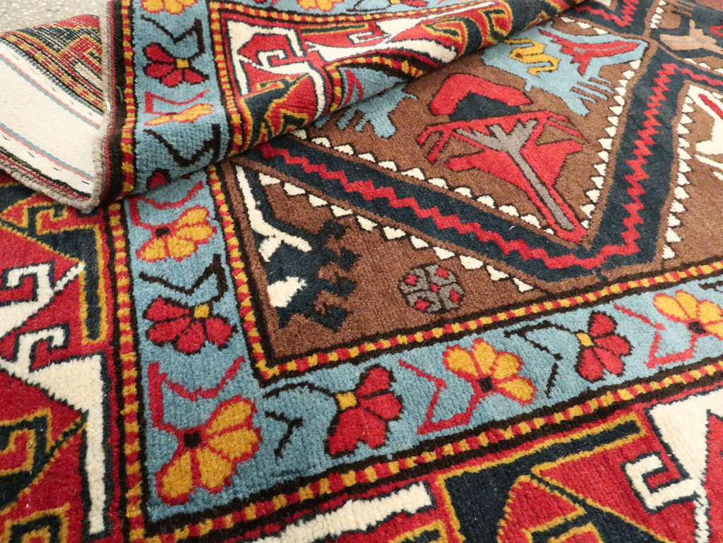 Antique Caucasian Throw Rug, No.29116 - Gss