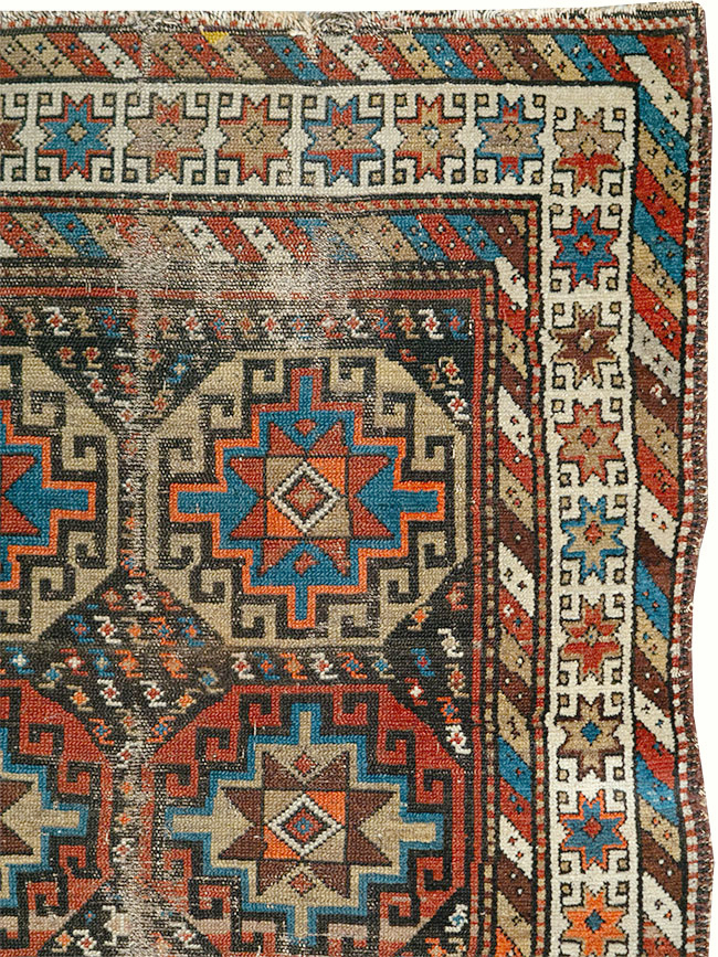 Antique Caucasian Kazak Runner, No.29117 - Gss