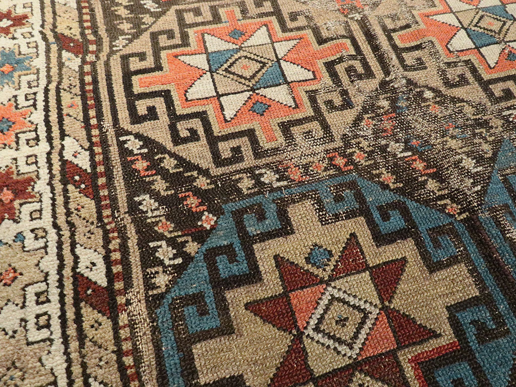 Antique Caucasian Kazak Runner, No.29117 - Gss