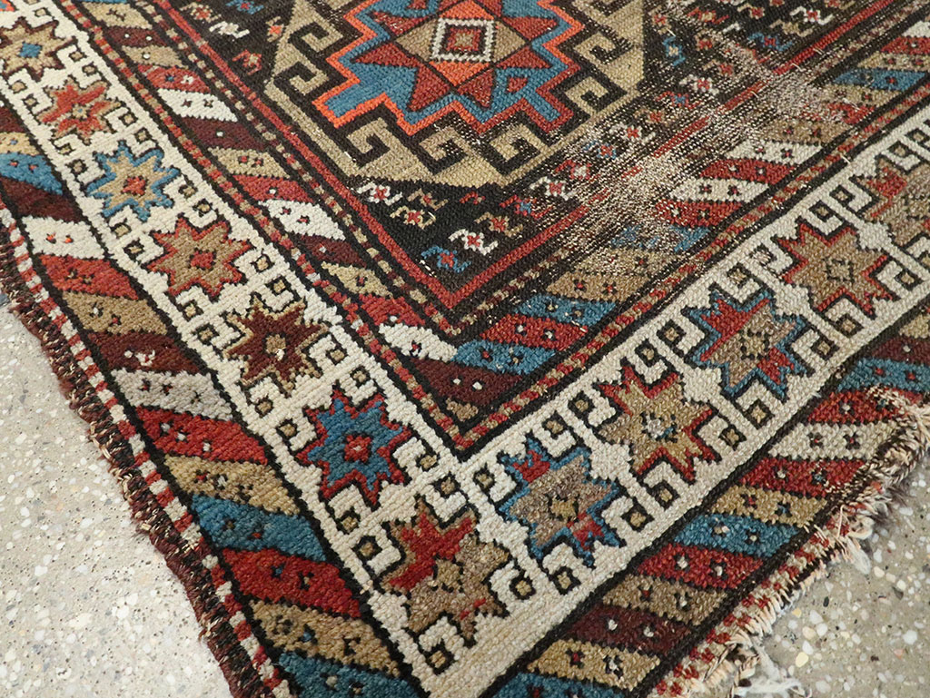 Antique Caucasian Kazak Runner, No.29117 - Gss