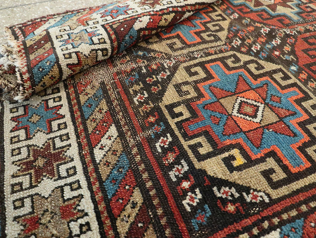 Antique Caucasian Kazak Runner, No.29117 - Gss