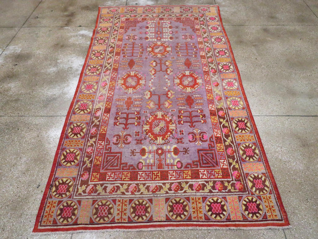 Antique East Turkestan Khotan Gallery Carpet, No.29125 - Gss