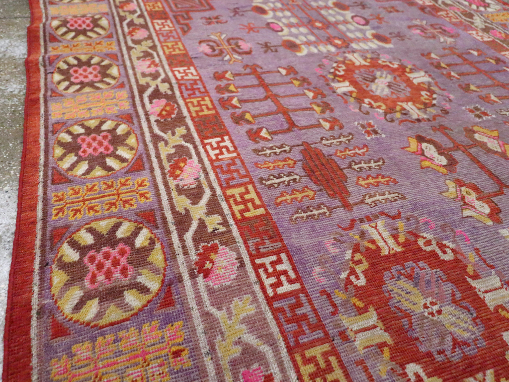 Antique East Turkestan Khotan Gallery Carpet, No.29125 - Gss