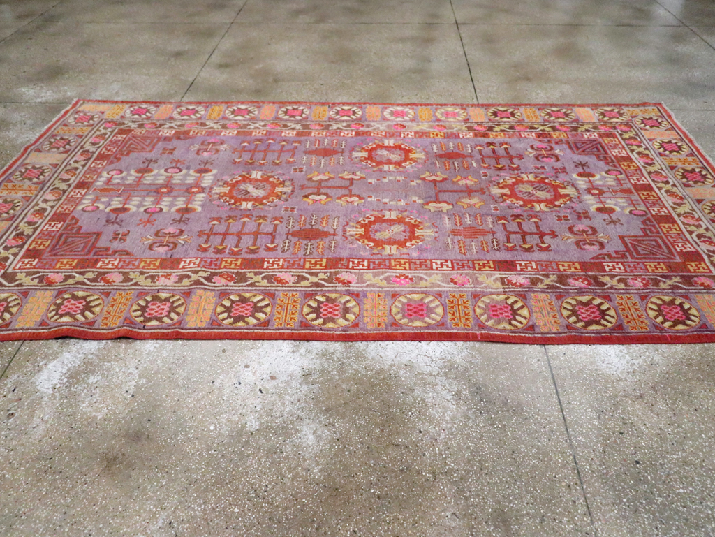 Antique East Turkestan Khotan Gallery Carpet, No.29125 - Gss