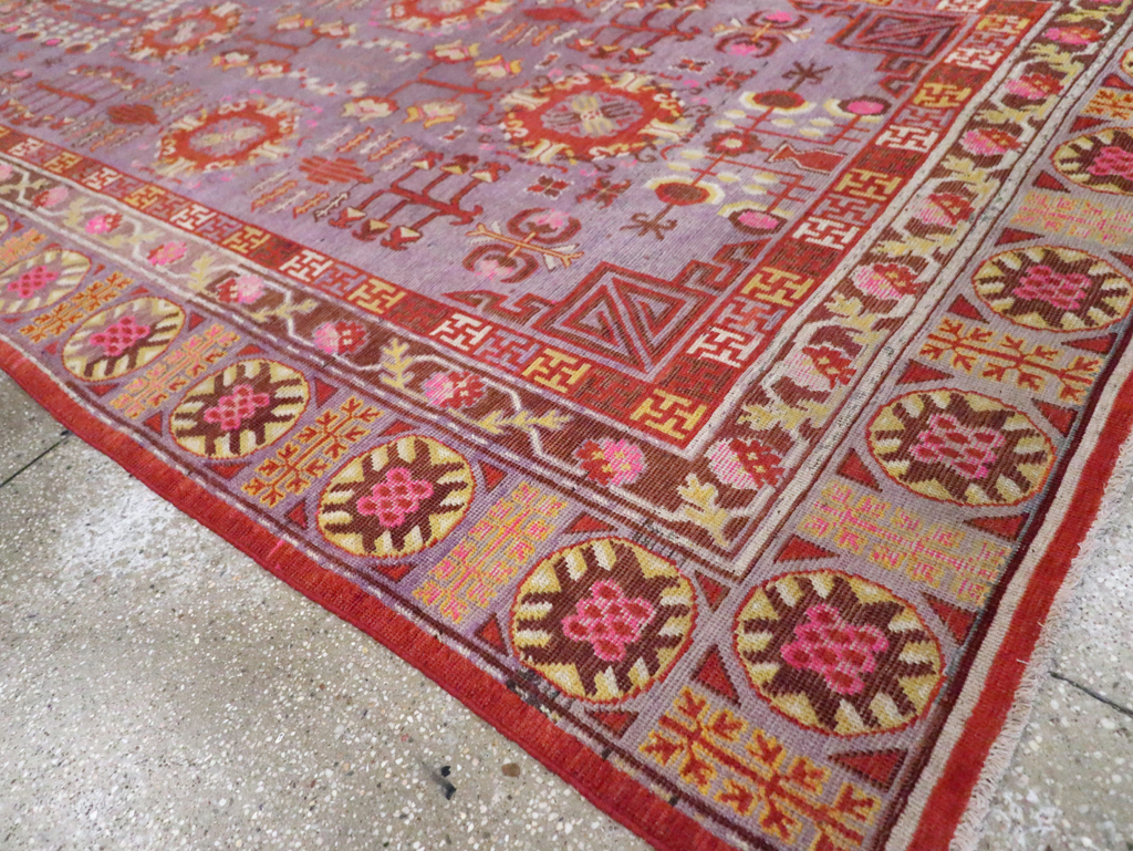 Antique East Turkestan Khotan Gallery Carpet, No.29125 - Gss