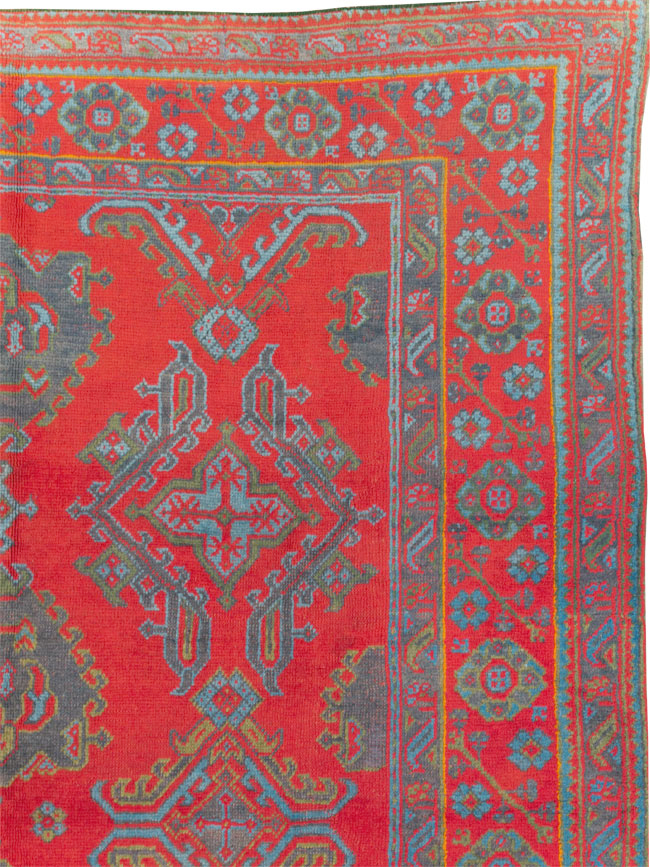 Antique Turkish Oushak Carpet Room Size Carpet, No.29128 - Gss