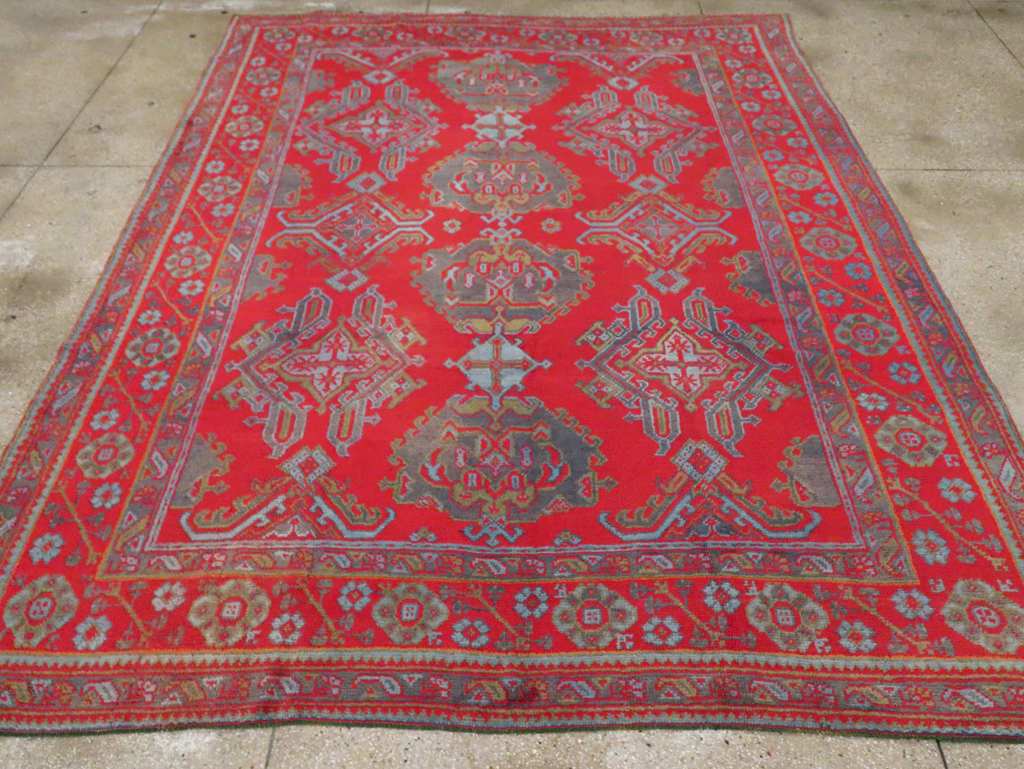 Antique Turkish Oushak Carpet Room Size Carpet, No.29128 - Gss
