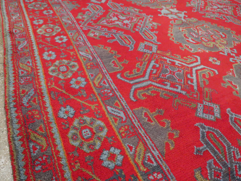 Antique Turkish Oushak Carpet Room Size Carpet, No.29128 - Gss