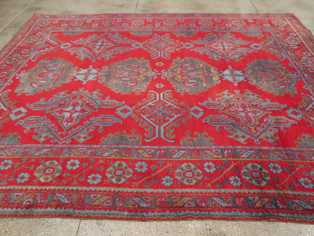 Antique Turkish Oushak Carpet Room Size Carpet, No.29128 - Gss