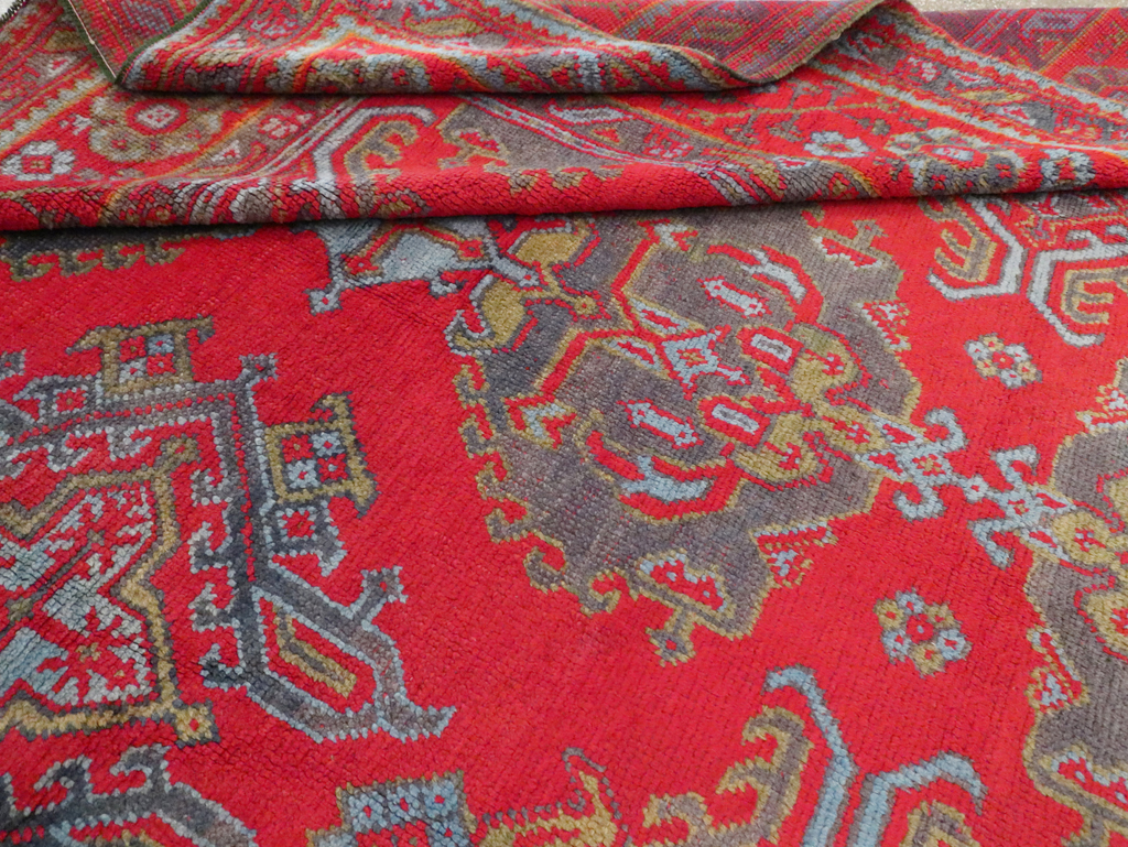Antique Turkish Oushak Carpet Room Size Carpet, No.29128 - Gss