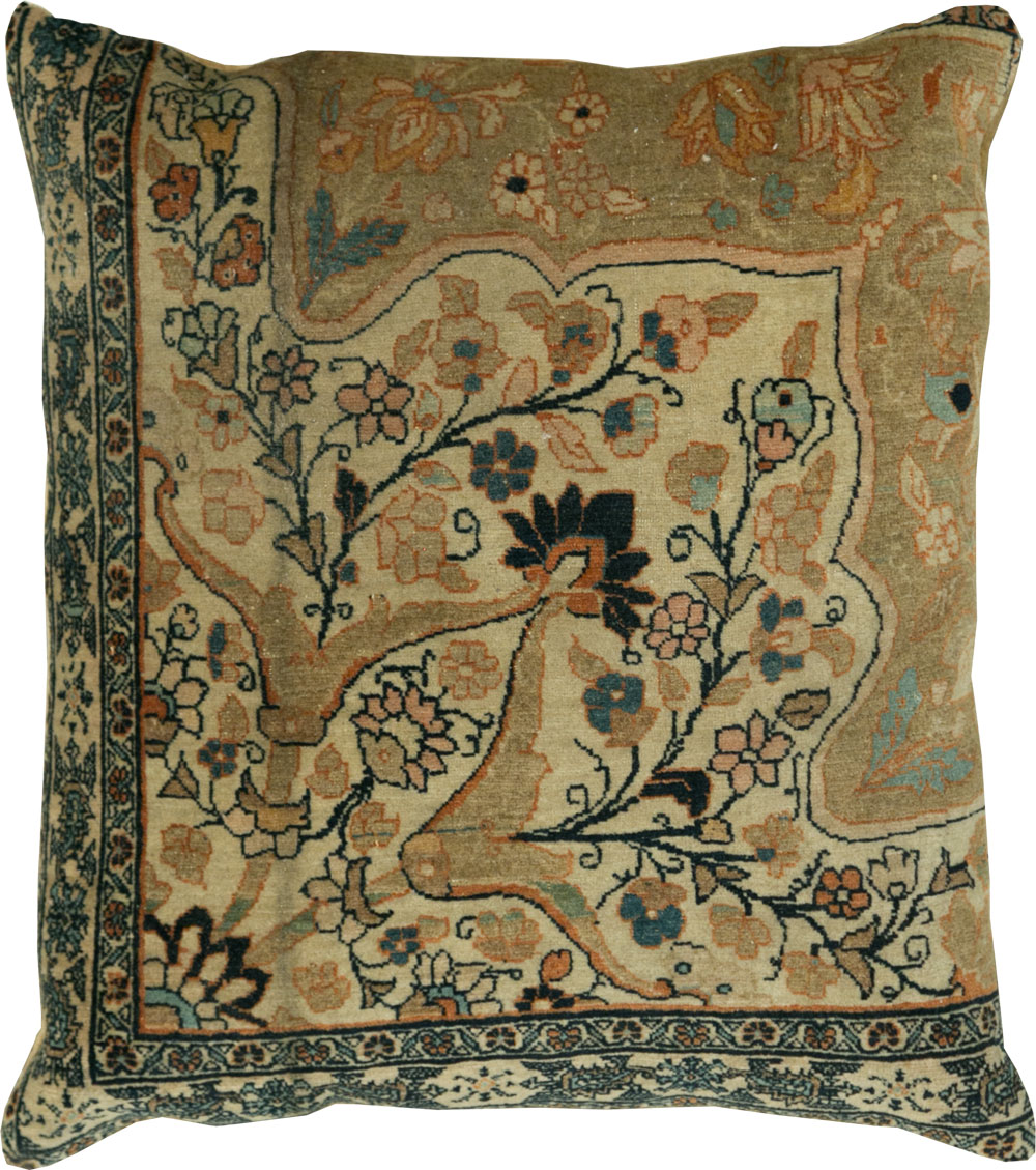 Antique Persian Tabriz Haji Jalili Pillow, No.29139 - Gss