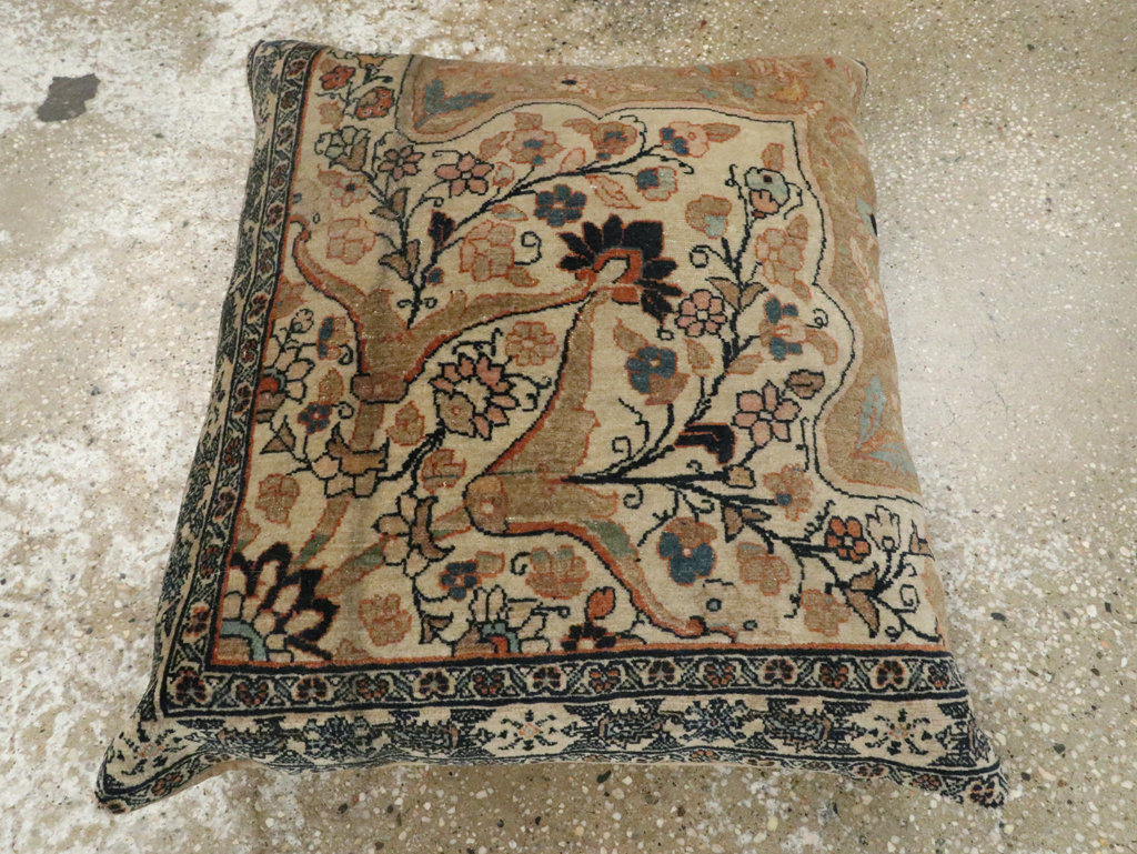 Antique Persian Tabriz Haji Jalili Pillow, No.29139 - Gss