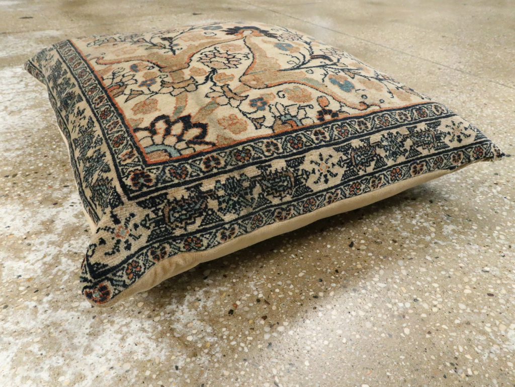 Antique Persian Tabriz Haji Jalili Pillow, No.29139 - Gss