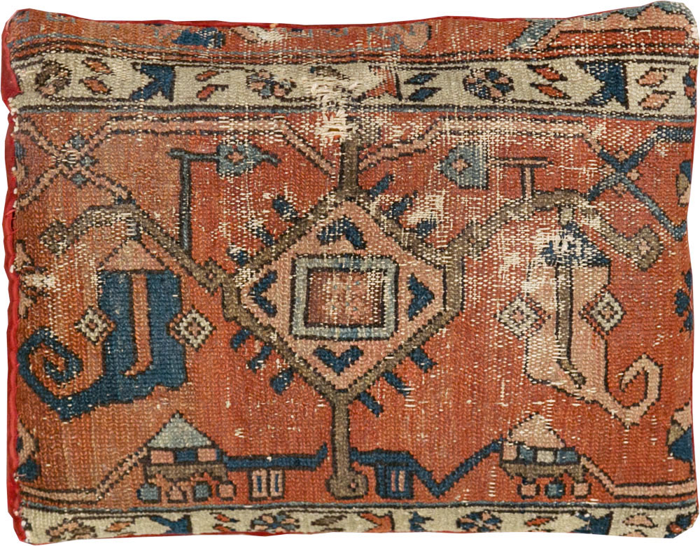 Antique Persian Heriz Pillow, No.29141 - Gss