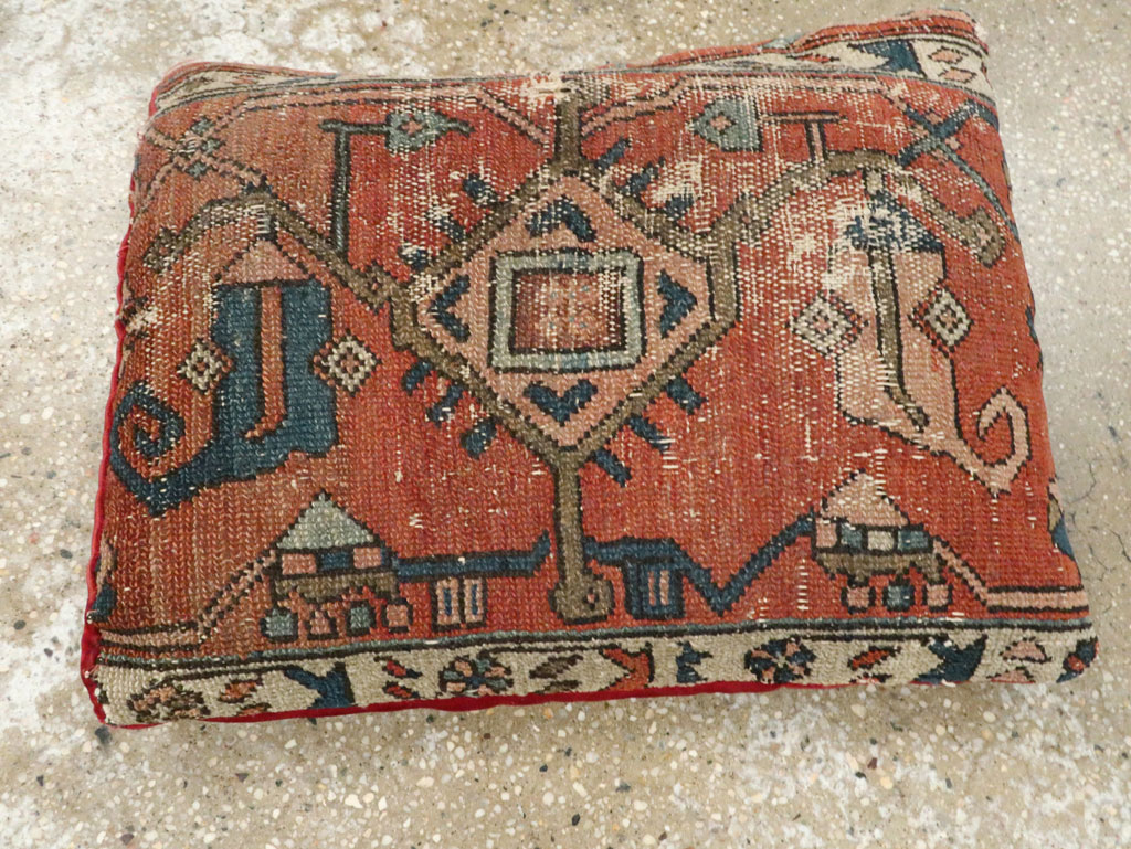 Antique Persian Heriz Pillow, No.29141 - Gss