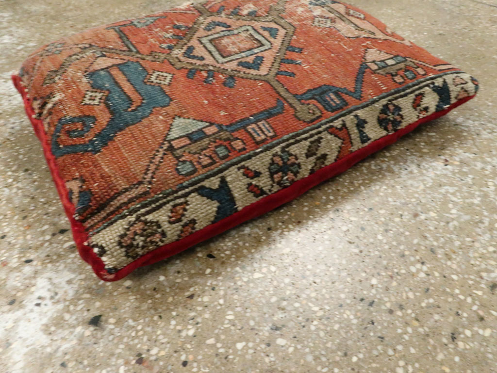 Antique Persian Heriz Pillow, No.29141 - Gss
