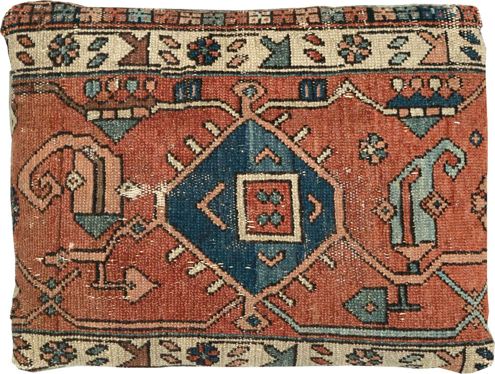 Antique Persian Heriz Pillow, No.29142 - Gss
